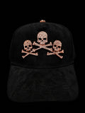 BARBAS HATS ROSE GOLD PLATED SKULLS